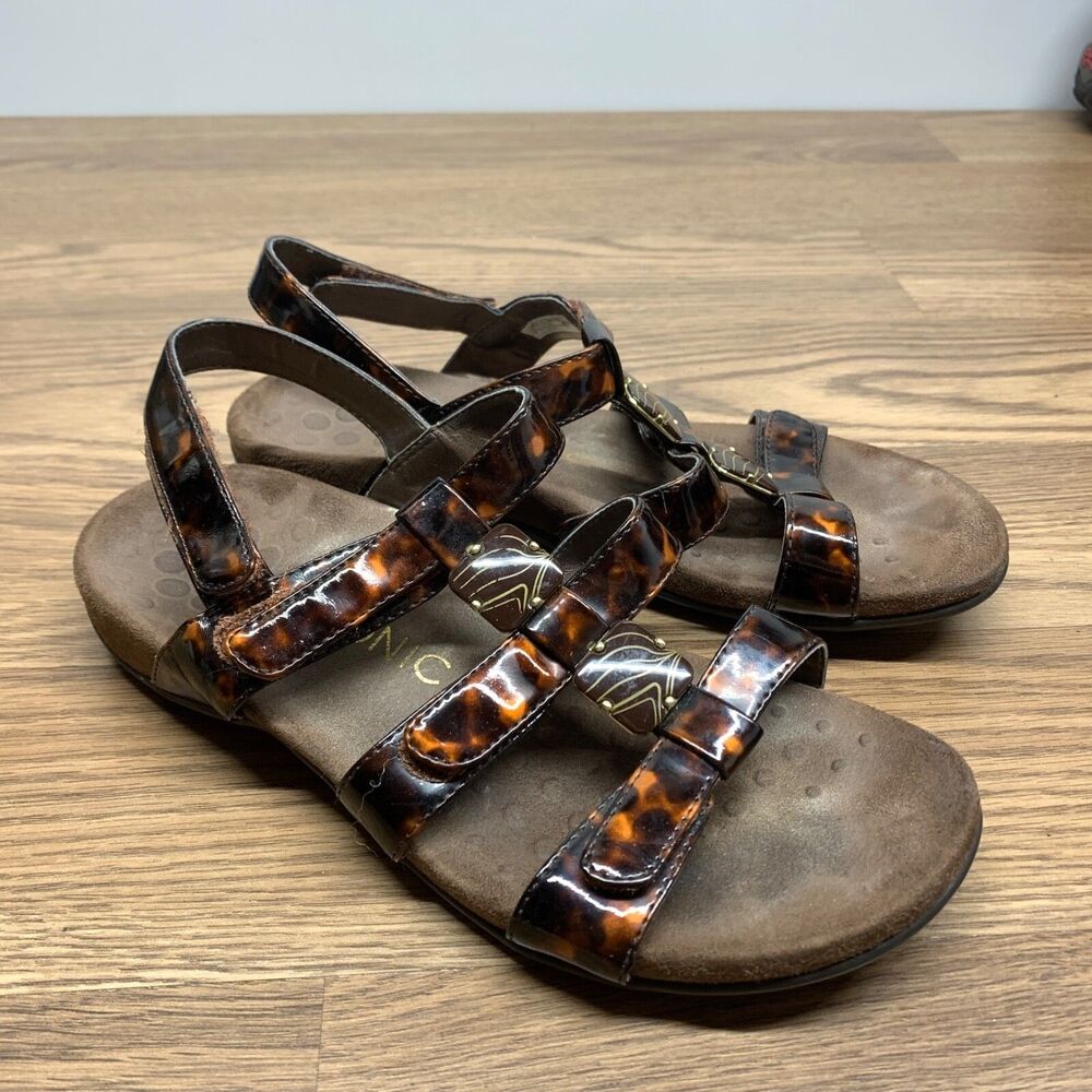 Vionic‎ 44 Amber Sandals Tortoises Shell Brown Womens Size 7 Strappy